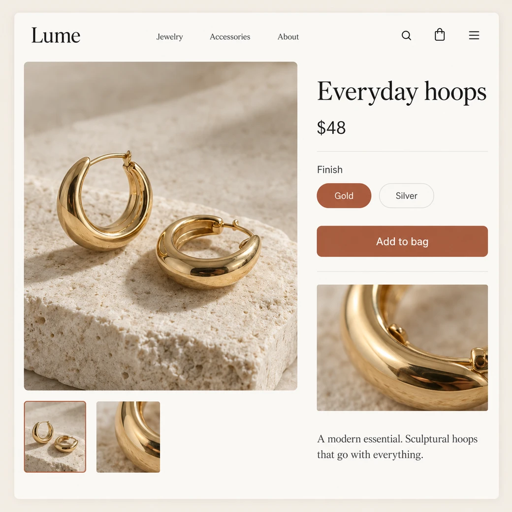 Illustrative example: accessories detail.