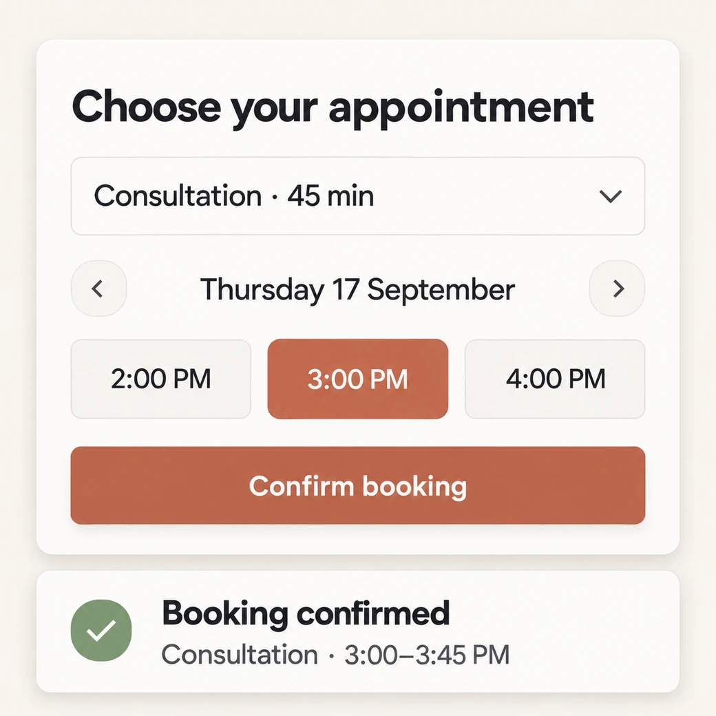 Illustrative example: booking availability.