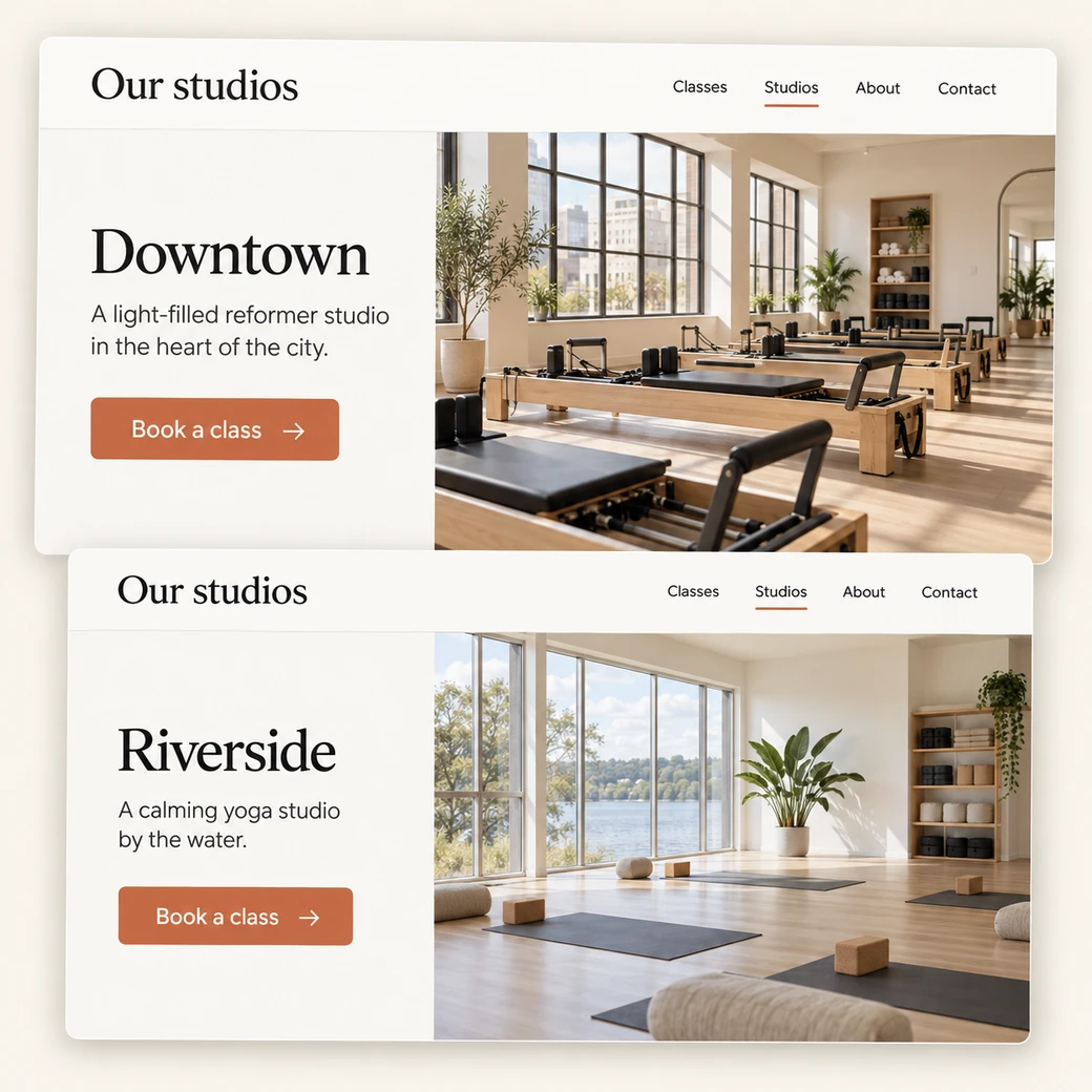 Illustrative example: branch websites.