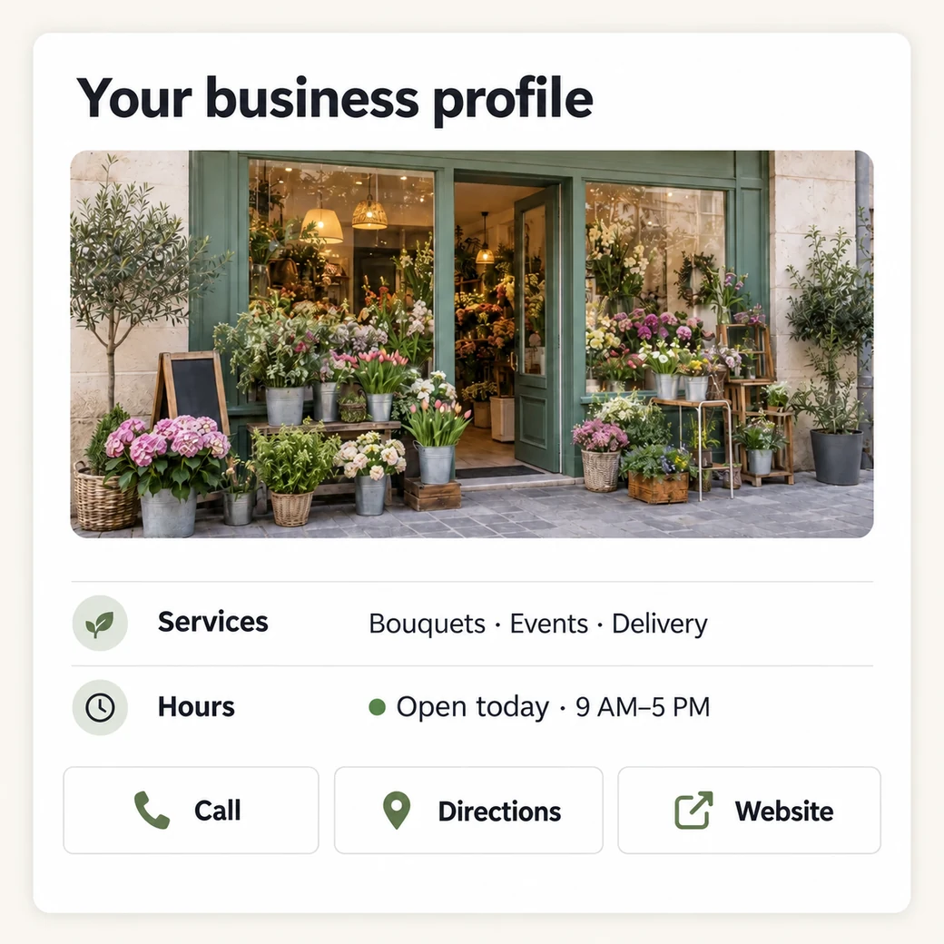 Illustrative example: business profile.
