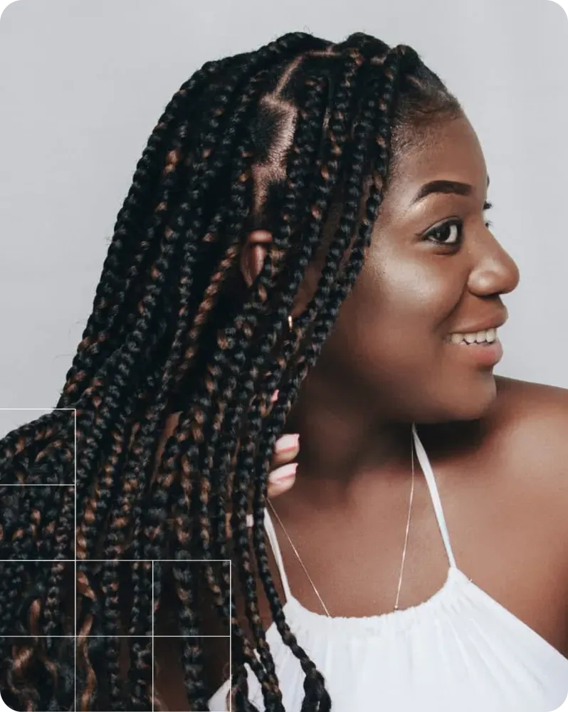 A braided style created at Elom African Braids