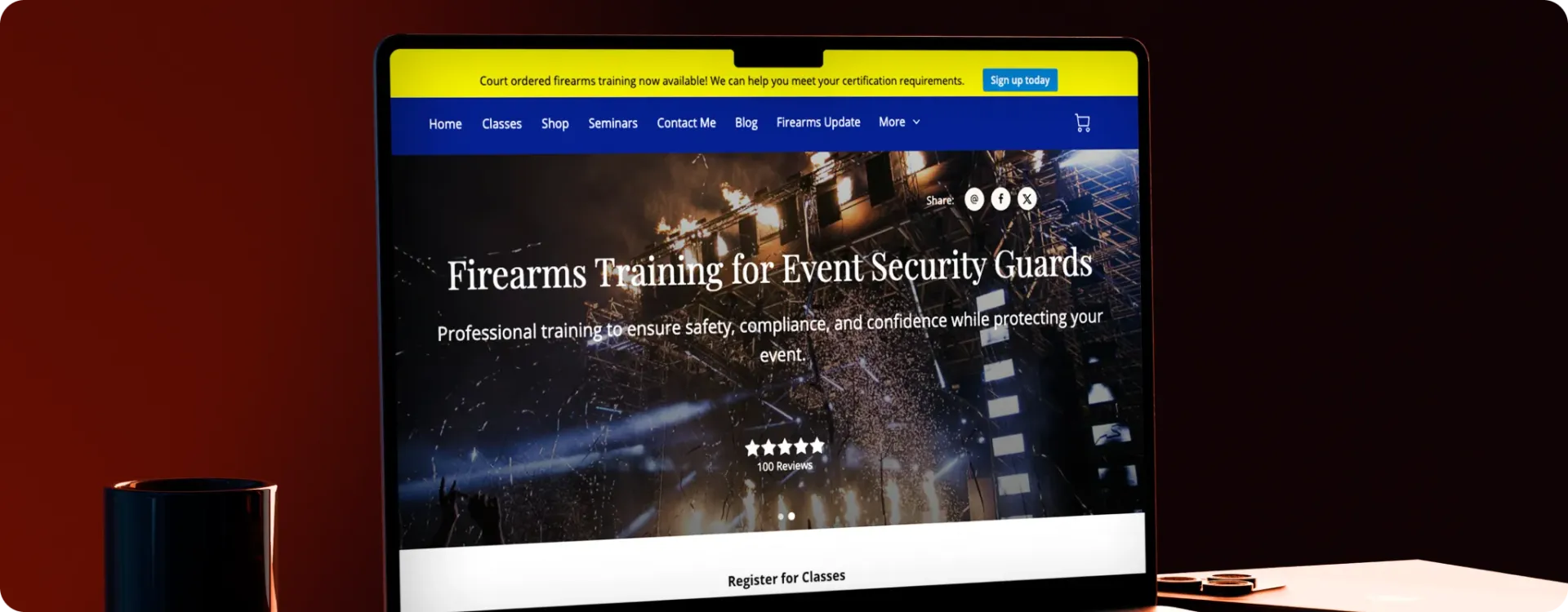 Professional website and digital growth dashboard for Firearms Training