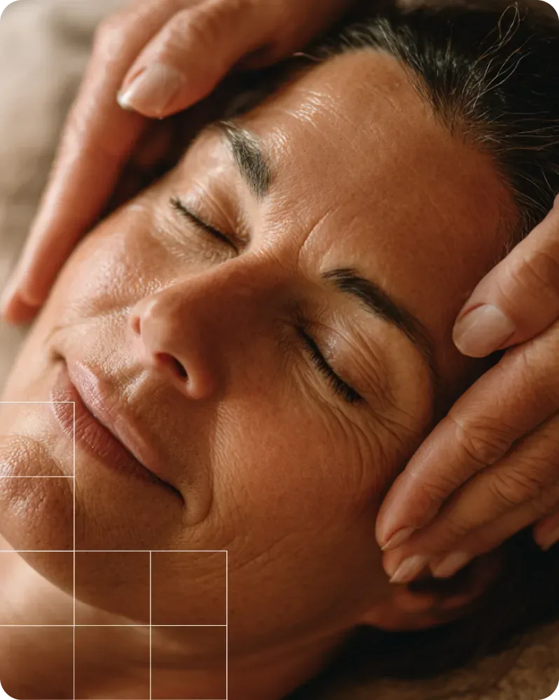A gentle hands-on treatment during a session