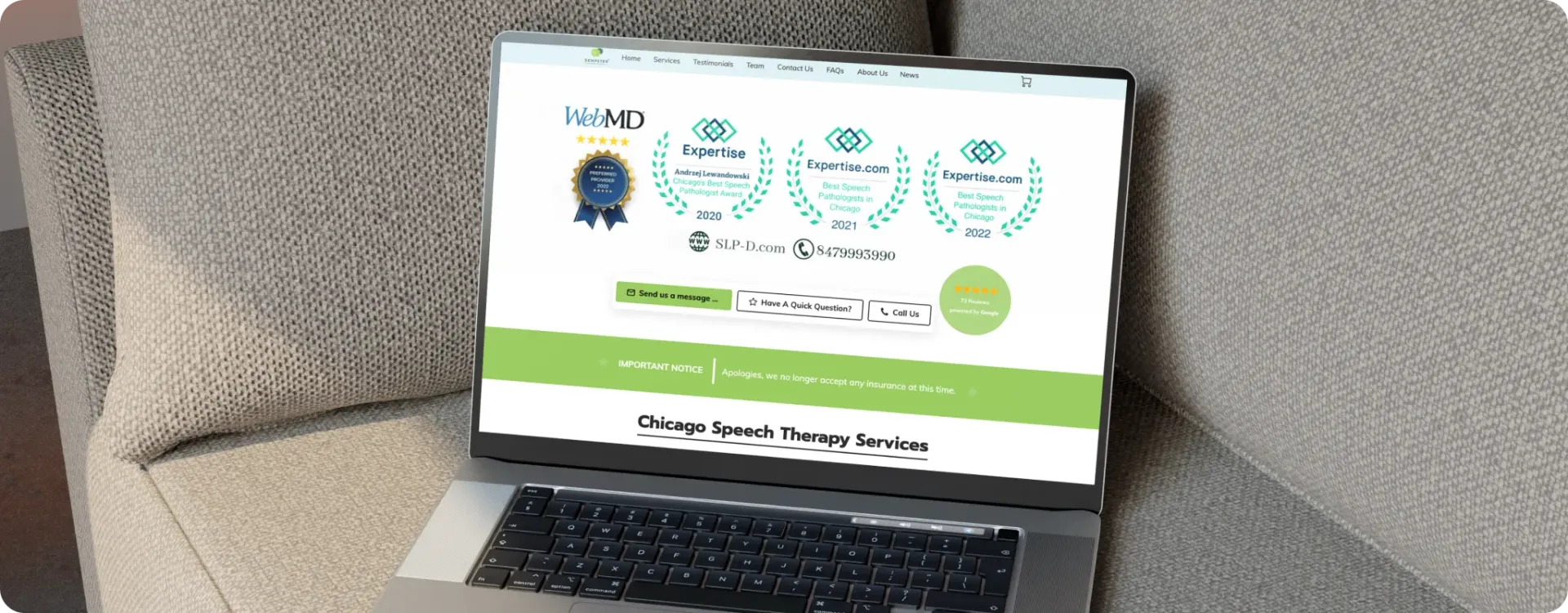 Team managing practice website and client communications