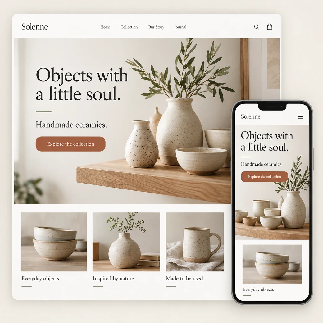 Illustrative example: first site design.