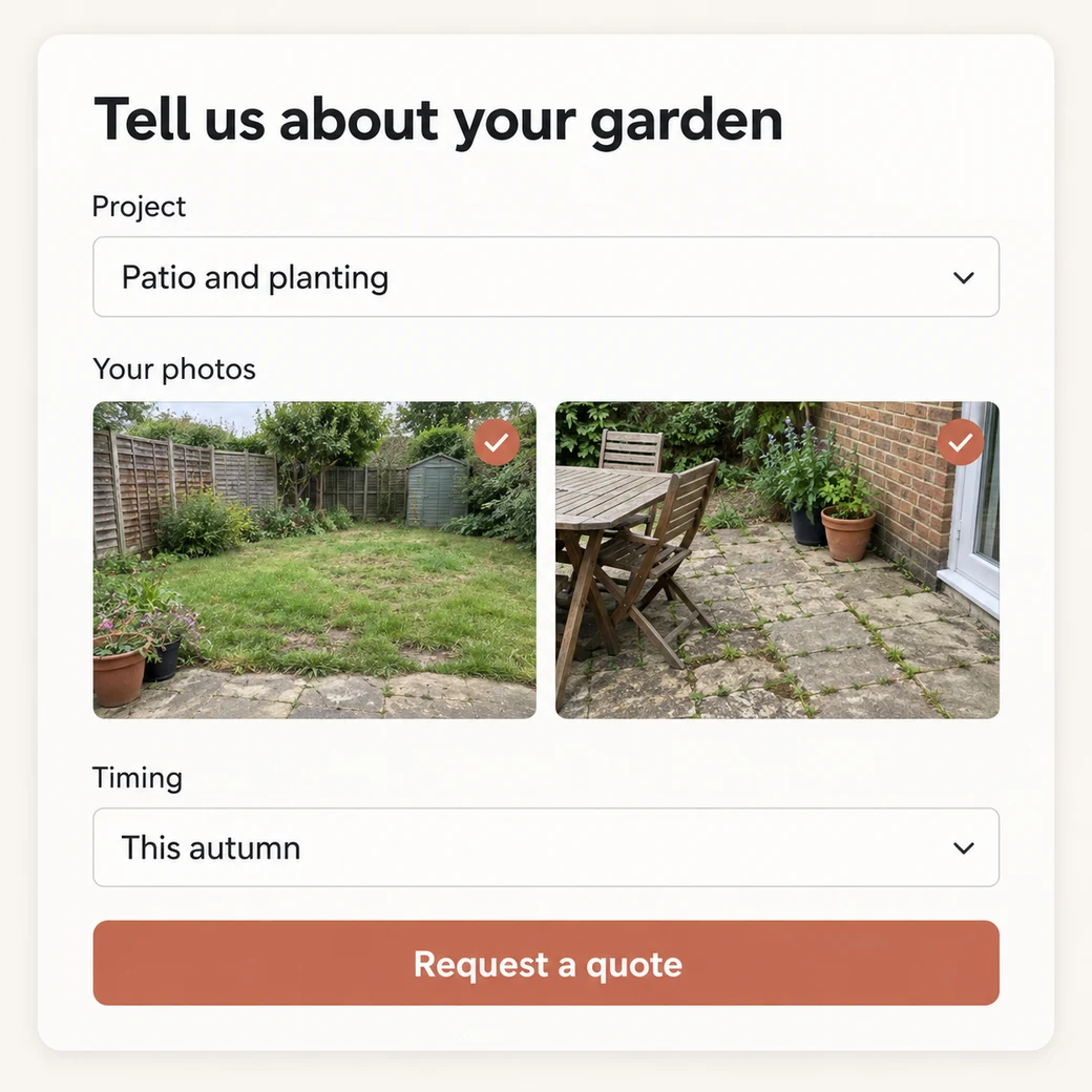 Illustrative example: garden photo quote.