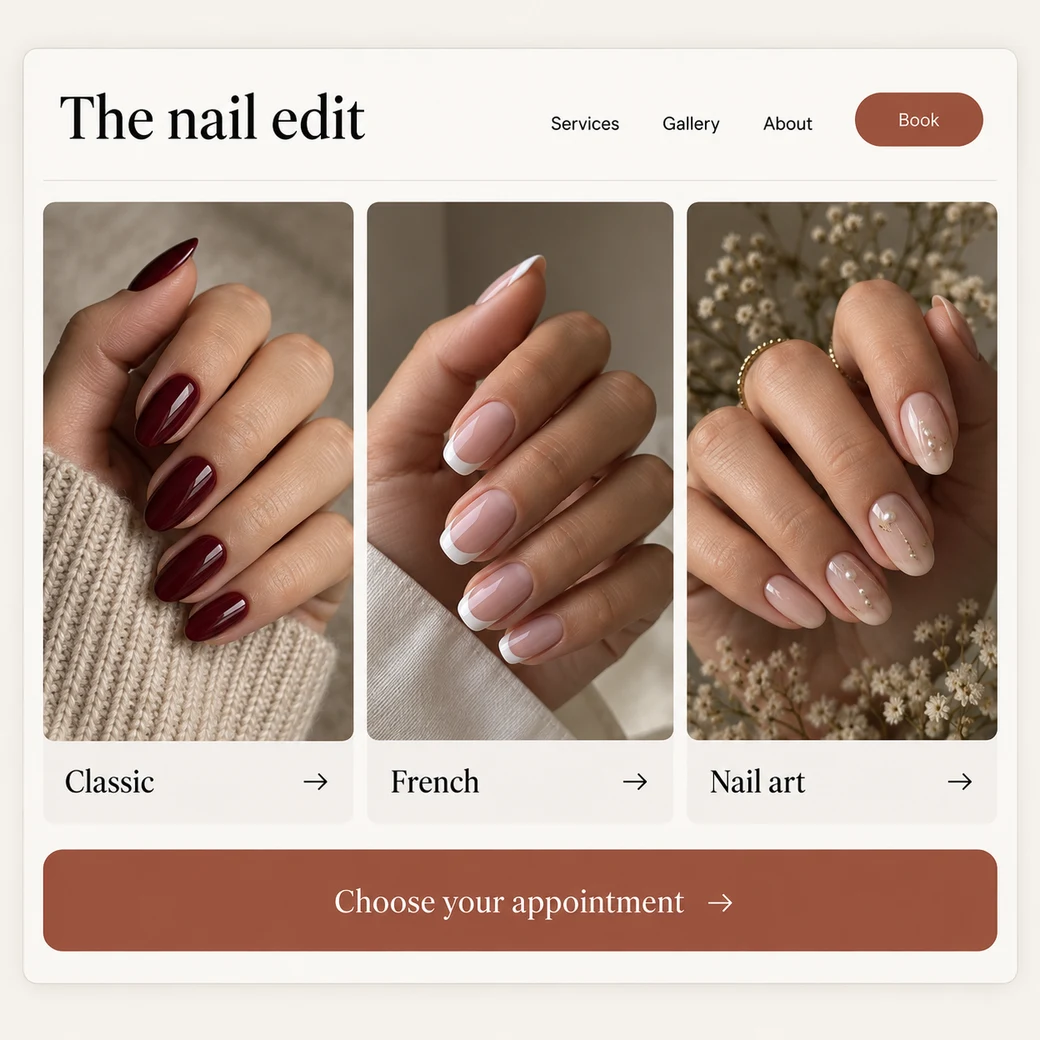 Illustrative example: nail gallery.
