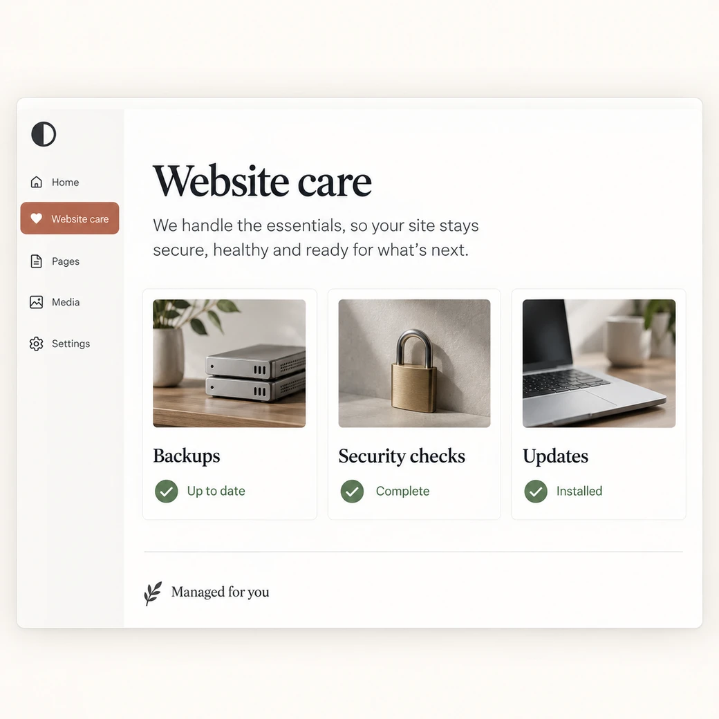 Illustrative example: website care.