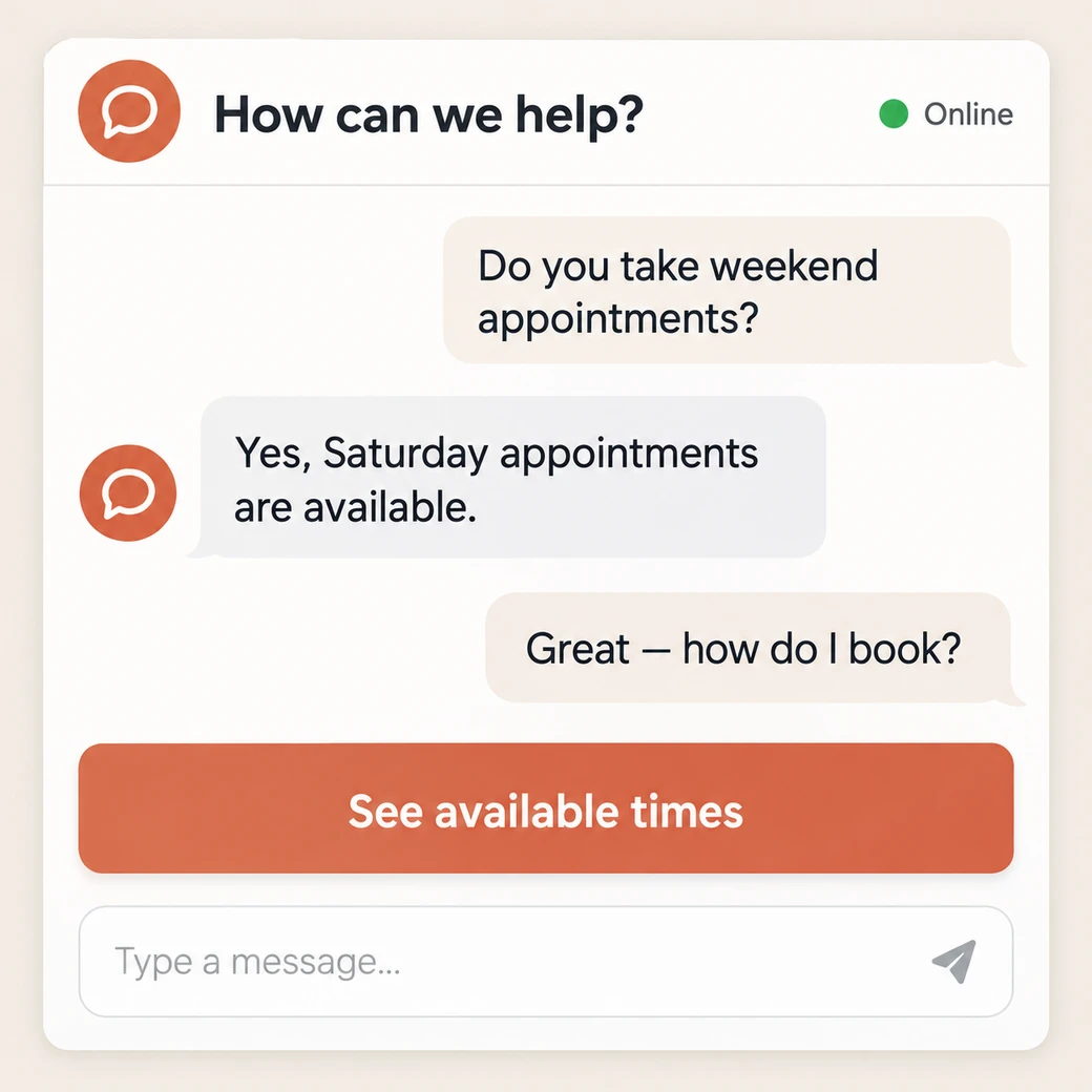 Illustrative example: website chat.