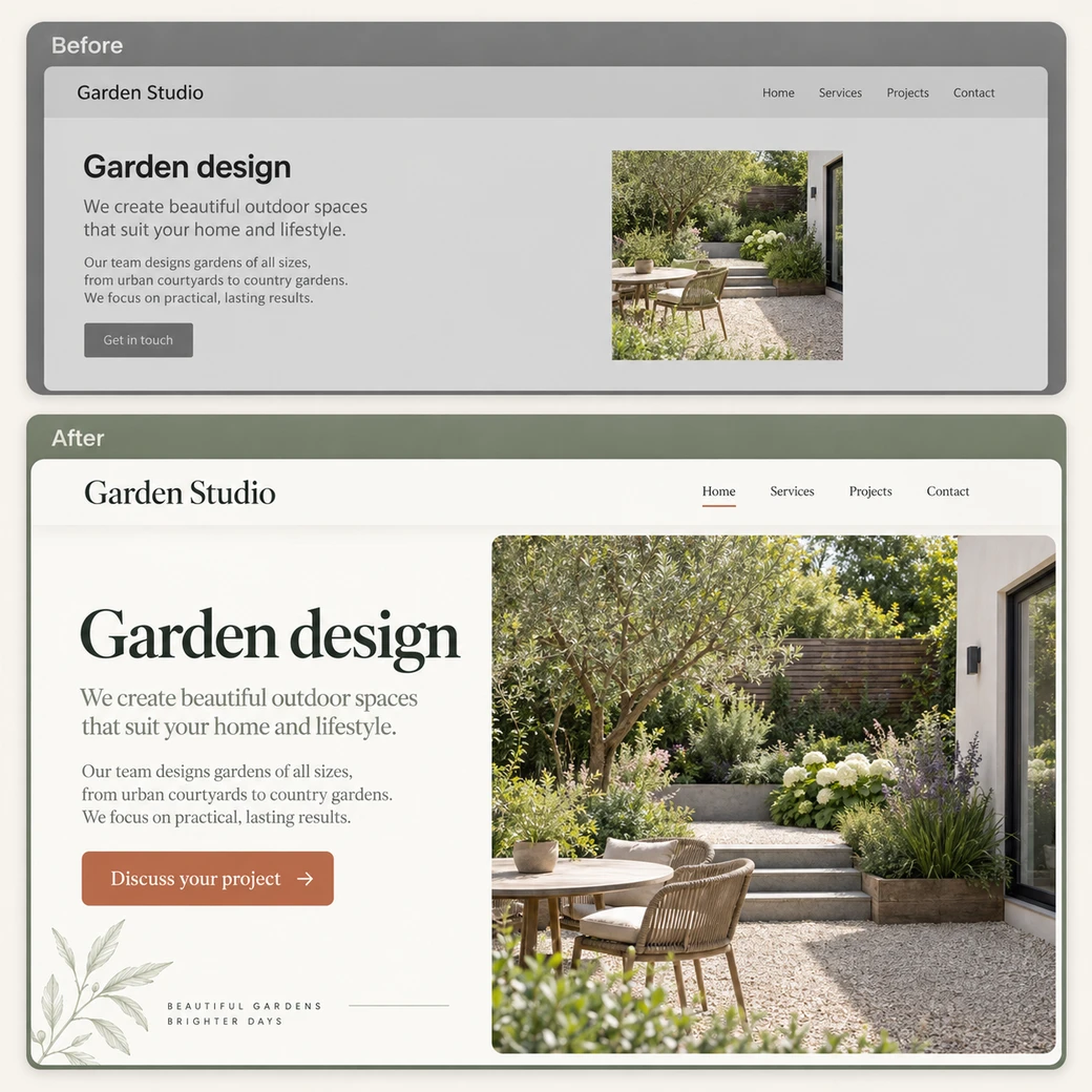 Illustrative example: website redesign.
