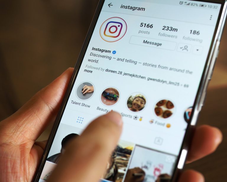 screenshot of a smartphone showing an Instagram business account
