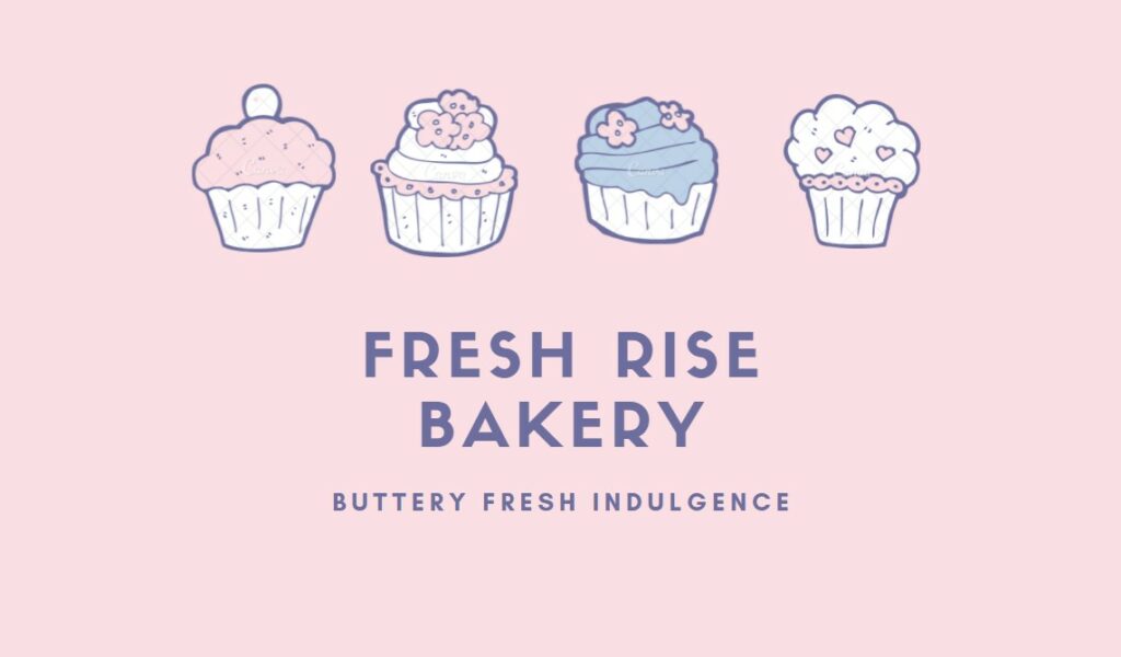 A graphic depicting a fictitious bakery and it's slogan.