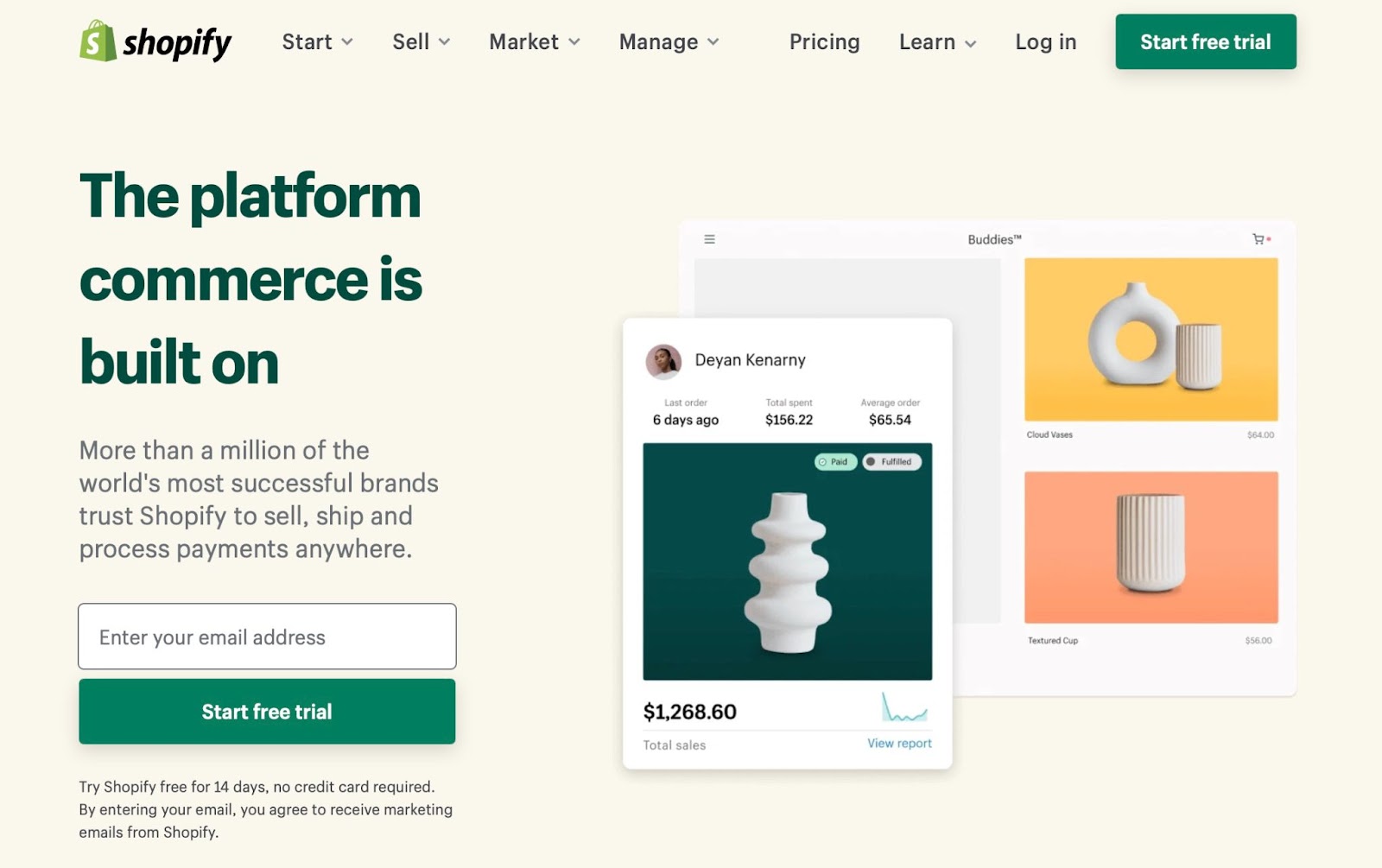 The Shopify Homepage
