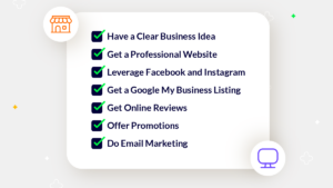 Bullet list of ways to boost a business online