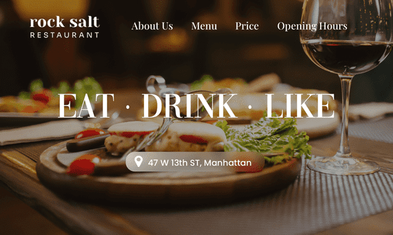 UENI website example restaurant